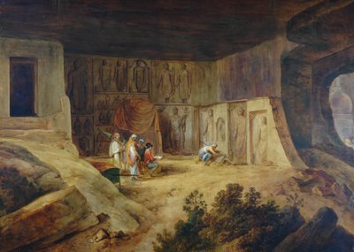 Interior de la cueva Kanaree en Salsette, 1827 de Thomas Daniell